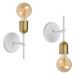 Arandela Parede Para Cabeceira Quarto e Banheiro Lavabo Branco Com Bronze
