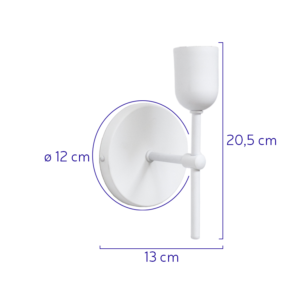 Arandela Parede Para Cabeceira Quarto e Banheiro Lavabo Branco Fosco