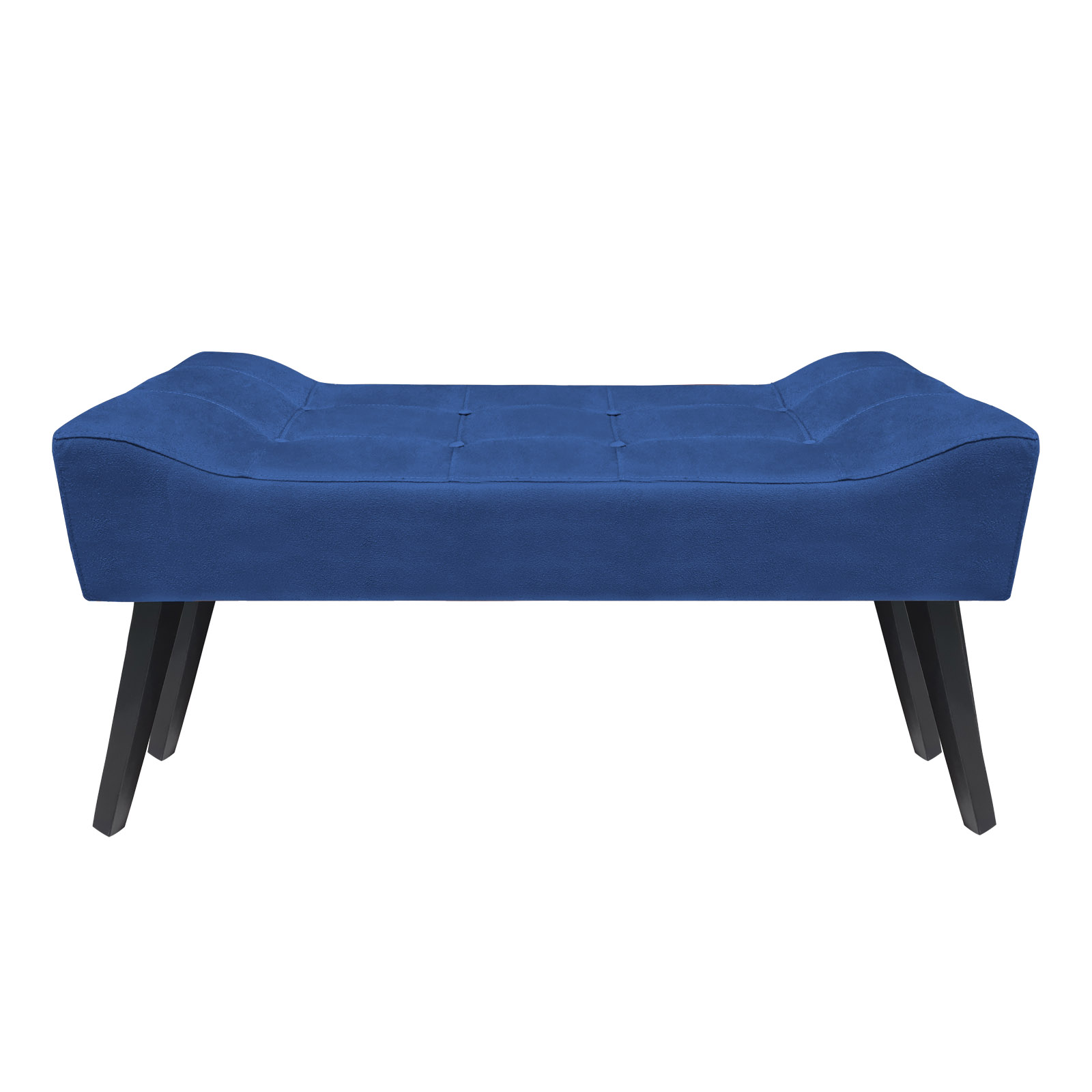 Banco Estofado Paris 1,20m Suede Azul Marinho - Inova Decor