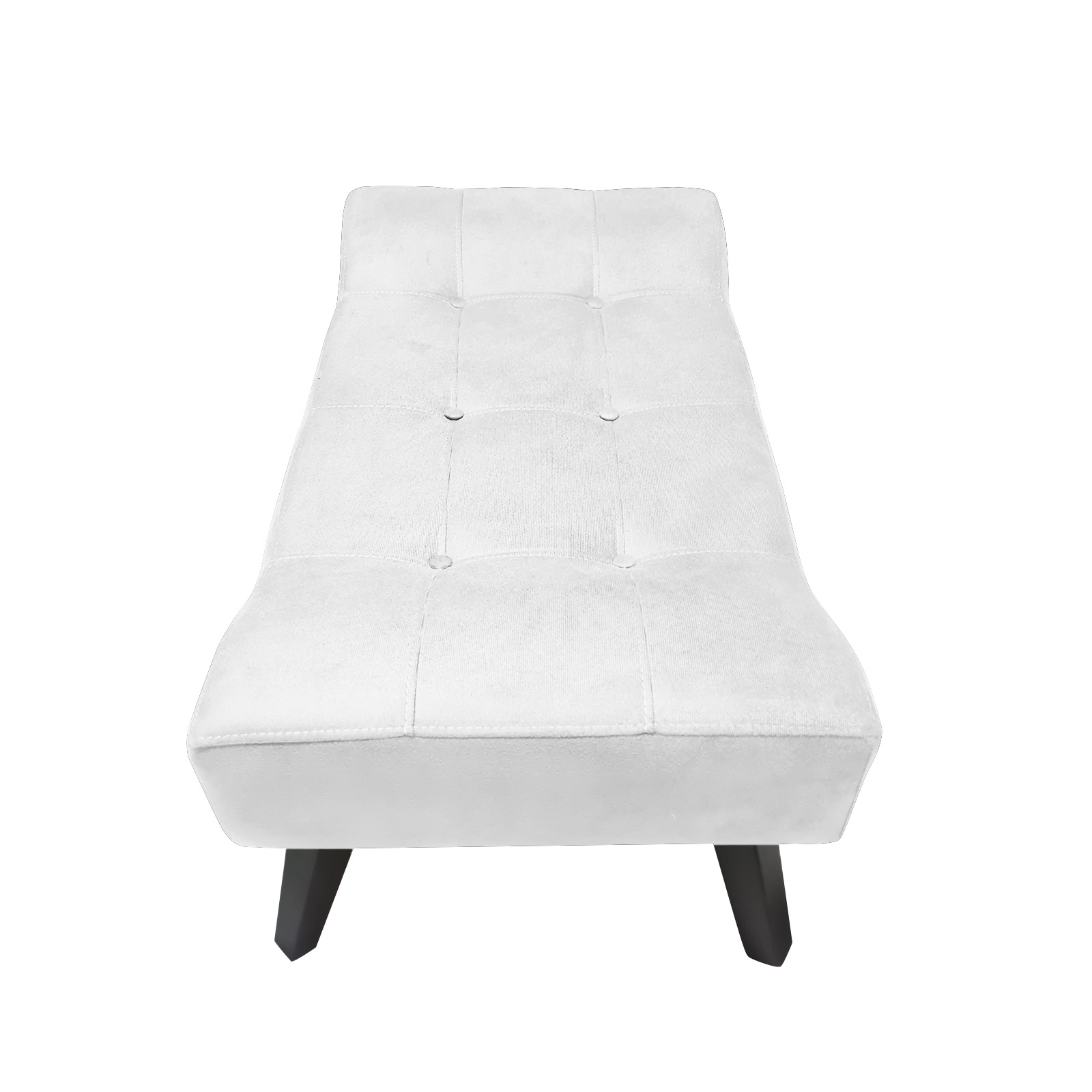Banco Estofado Paris 1,20m Suede Branco - Inova Decor