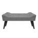 Banco Estofado Paris 1,20m Suede Cinza - Inova Decor