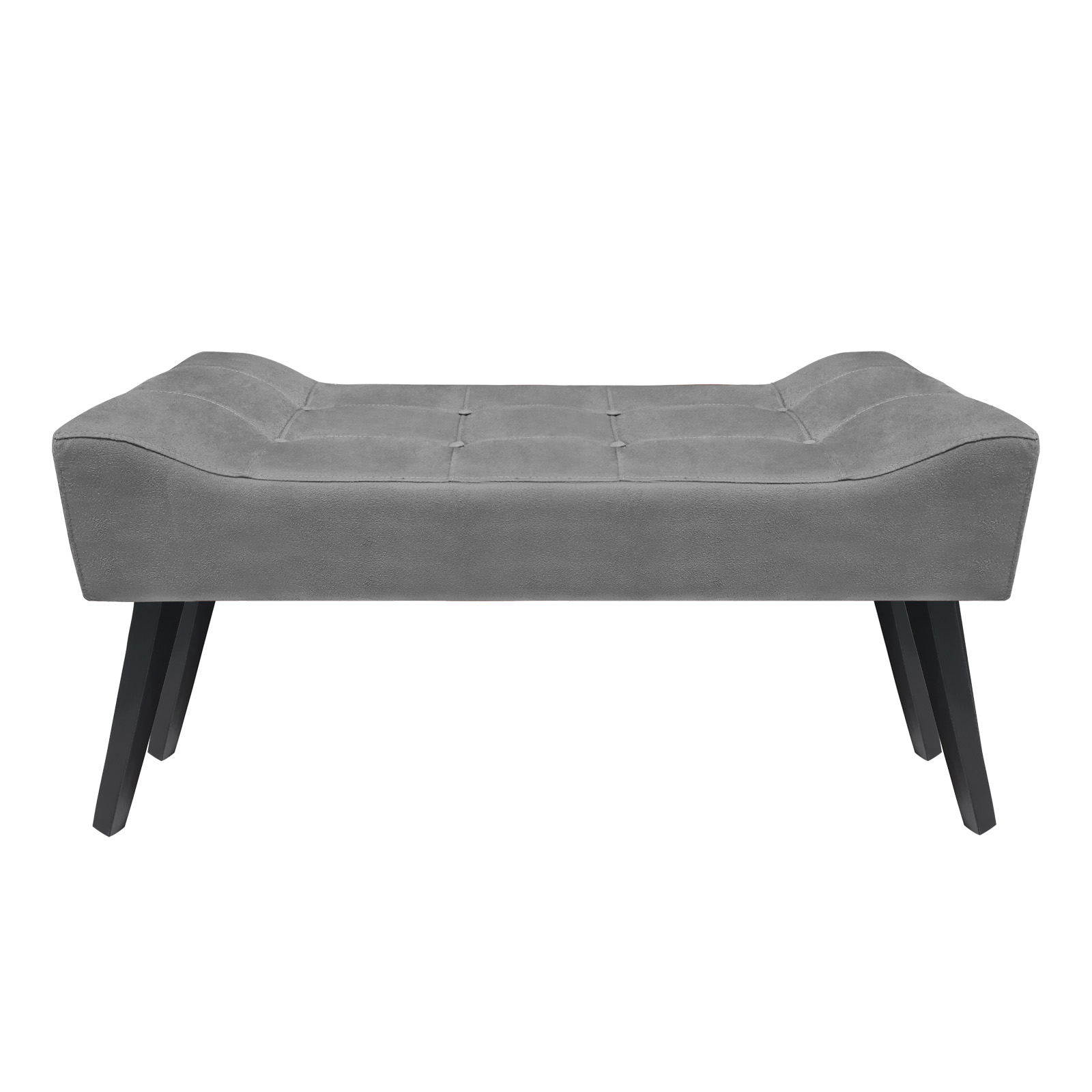 Banco Estofado Paris 1,20m Suede Cinza - Inova Decor