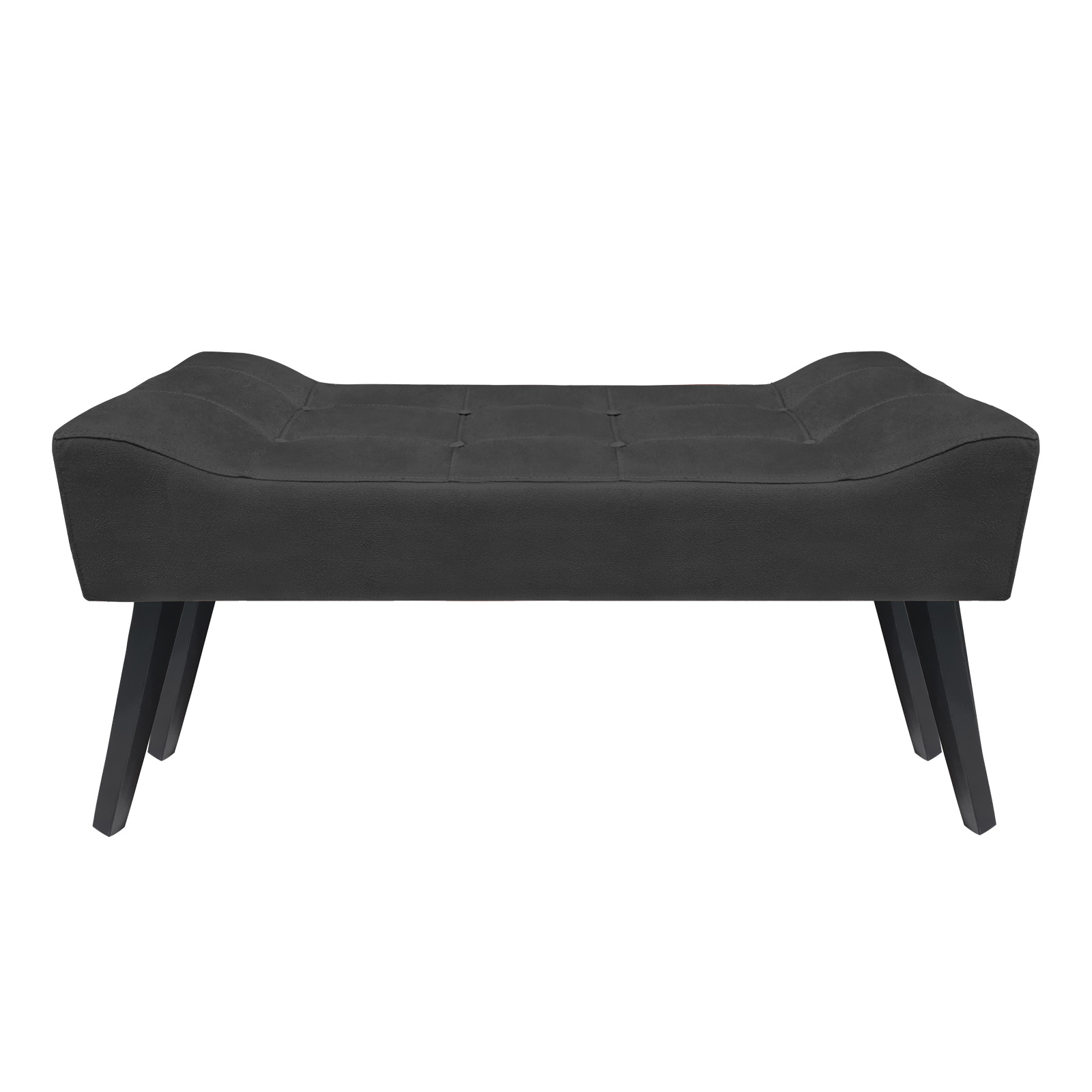 Banco Estofado Paris 1,20m Suede Grafite - Inova Decor