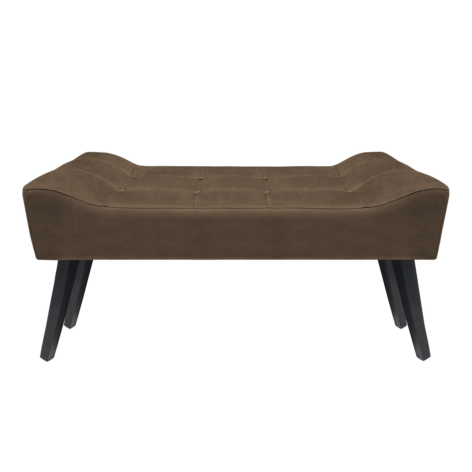 Banco Estofado Paris 1,20m Suede Marrom - Inova Decor