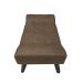 Banco Estofado Paris 1,20m Suede Marrom - Inova Decor