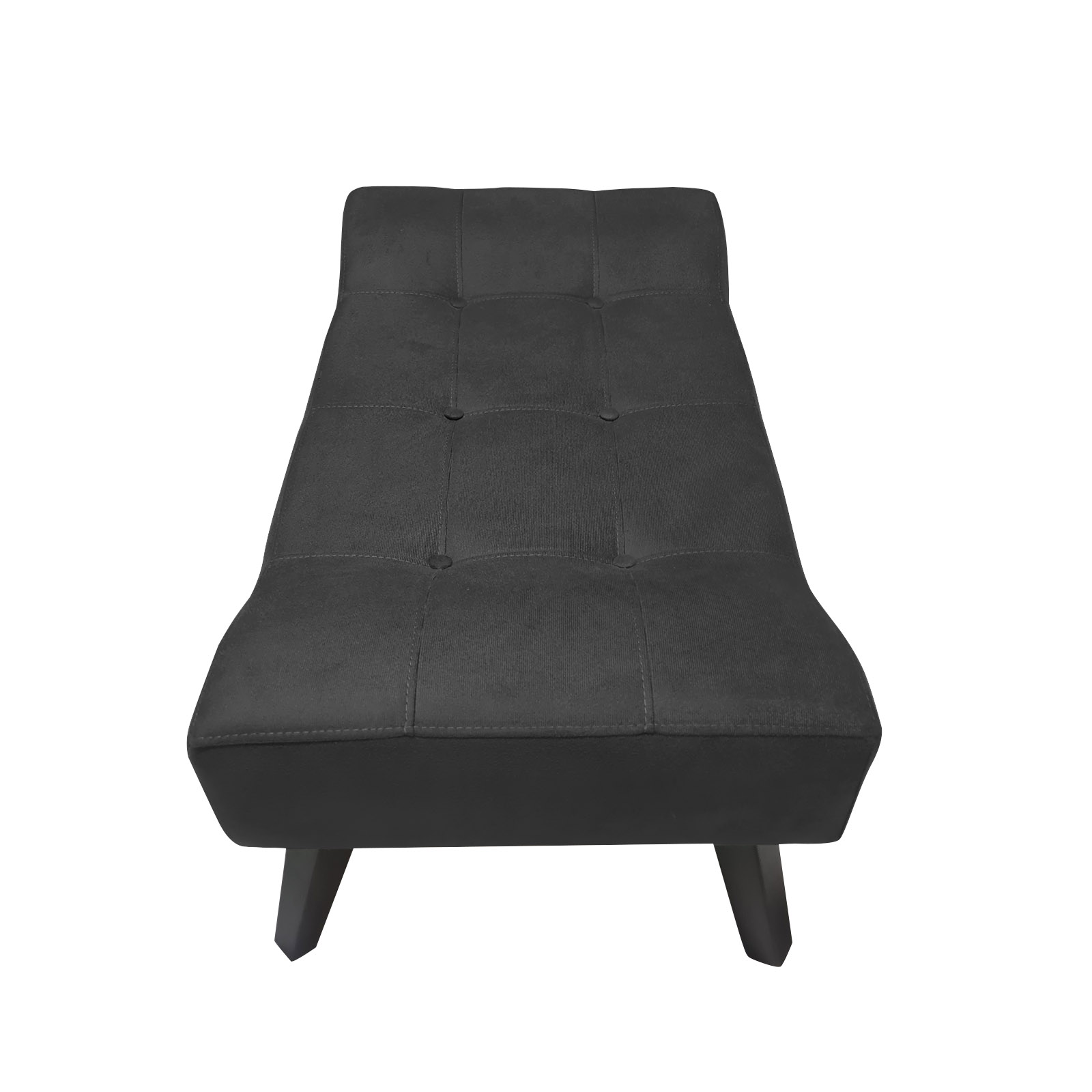 Banco Estofado Paris 1,20m Suede Preto - Inova Decor