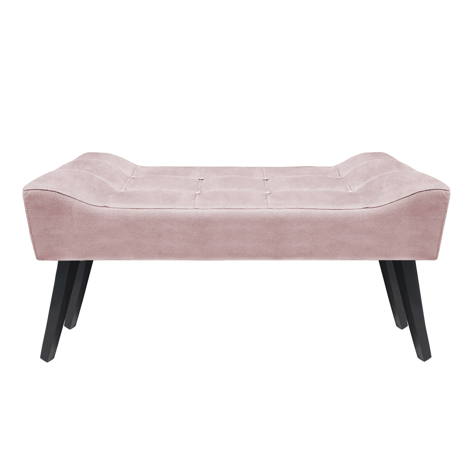 Banco Estofado Paris 1,20m Suede Rosa Bebe - Inova Decor