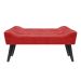 Banco Estofado Paris 1,20m Suede Vermelho - Inova Decor