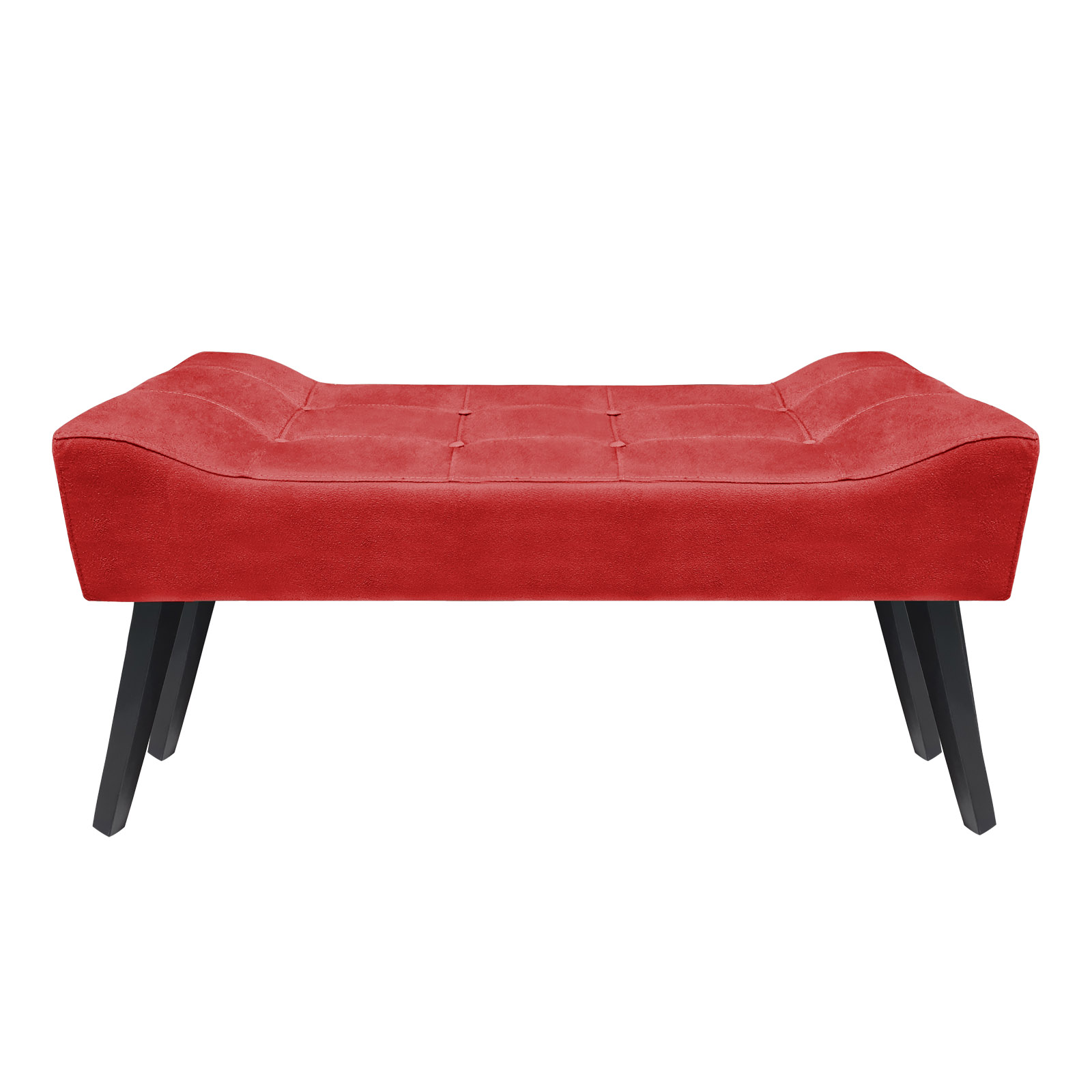 Banco Estofado Paris 1,20m Suede Vermelho - Inova Decor