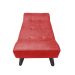 Banco Estofado Paris 1,20m Suede Vermelho - Inova Decor