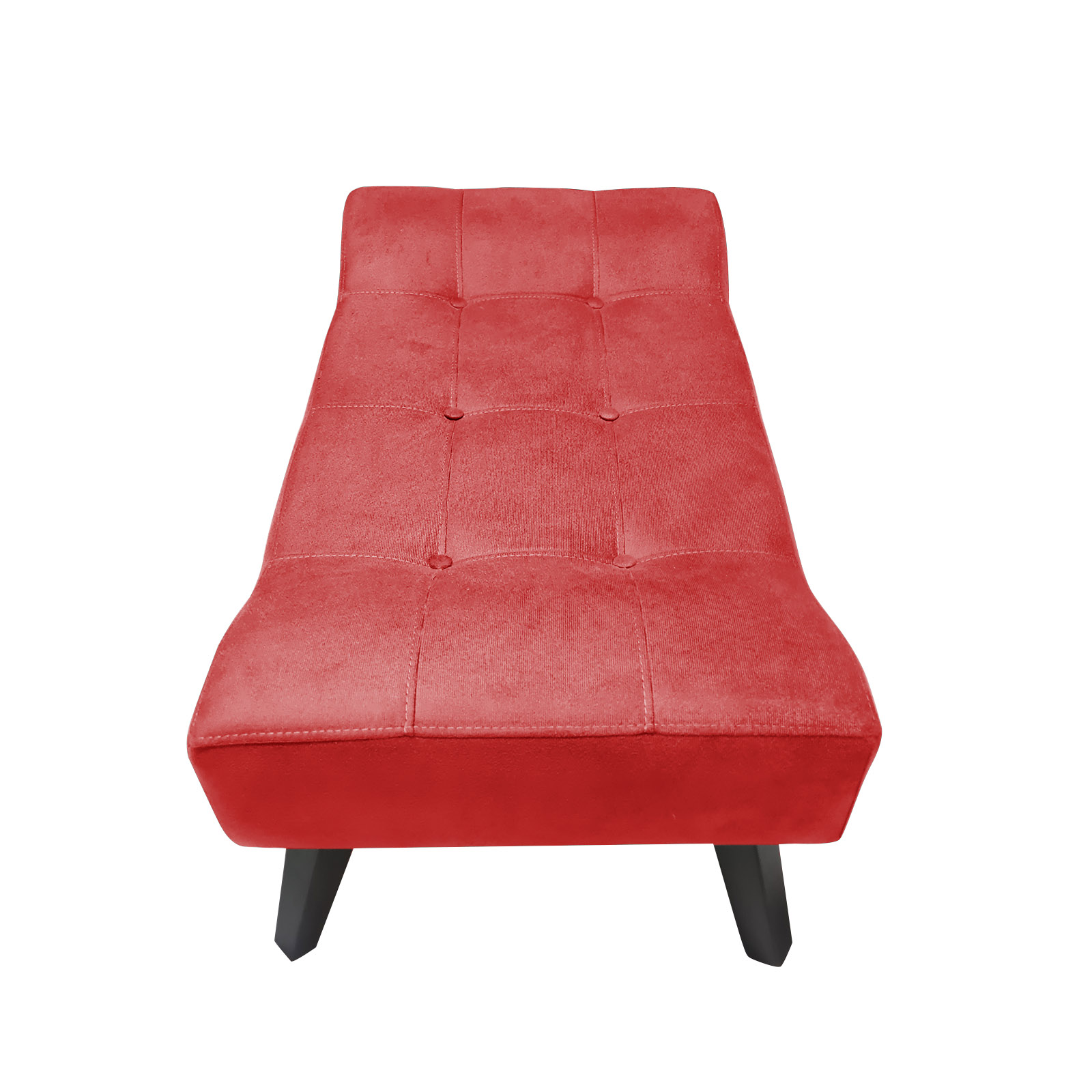 Banco Estofado Paris 1,20m Suede Vermelho - Inova Decor