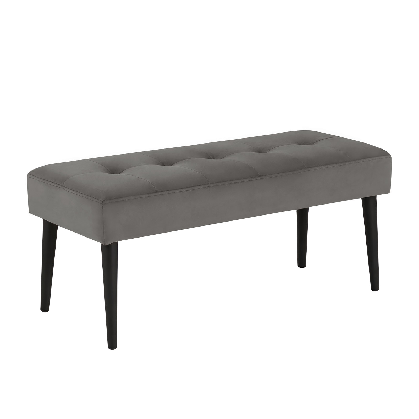 Banco Estofado Theo 1,20m Suede Cinza - Inova Decor