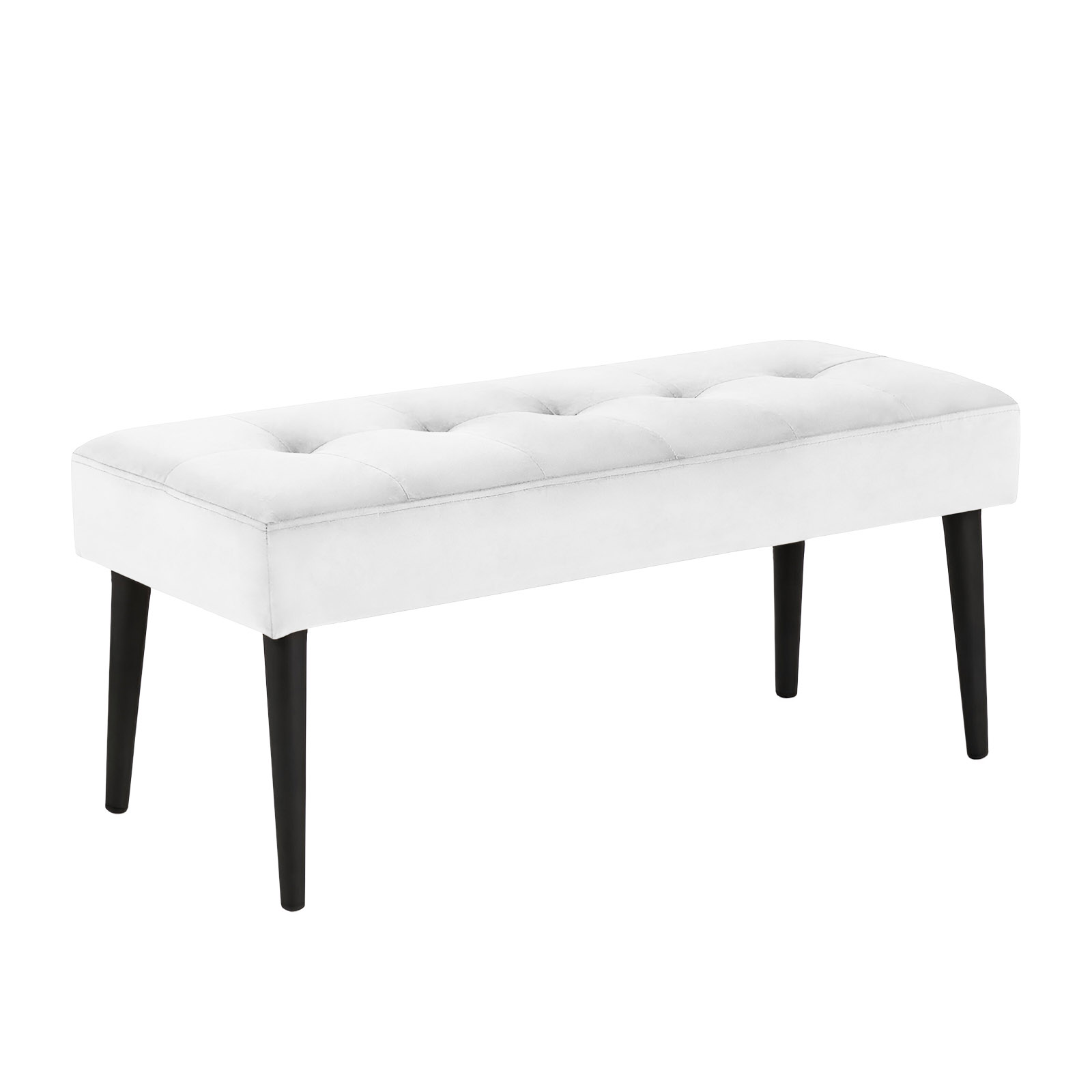 Banco Estofado Theo 1,60m Suede Branco - Inova Decor