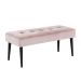 Banco Estofado Theo 1,60m Suede Rosa Bebe - Inova Decor