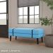 Banco Estofado Viena 1,20m Suede Azul Turquesa - Inova Decorações