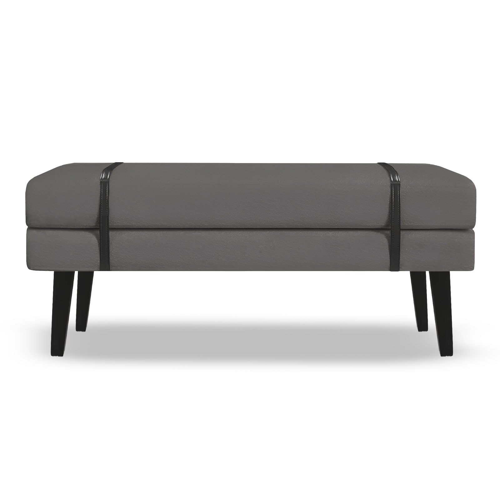 Banco Estofado Viena 1,20m Suede Cinza - Inova Decorações
