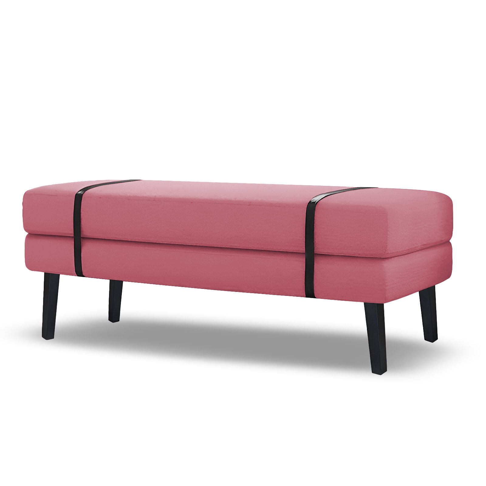 Banco Estofado Viena 1,20m Suede Pink - Inova Decorações