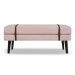 Banco Estofado Viena 1,20m Suede Rosa Bebe - Inova Decorações