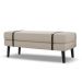 Banco Estofado Viena 1,40m Suede Bege - Inova Decorações