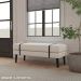 Banco Estofado Viena 1,40m Suede Bege - Inova Decorações
