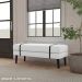 Banco Estofado Viena 1,40m Suede Branco - Inova Decorações