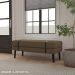 Banco Estofado Viena 1,40m Suede Marrom - Inova Decorações