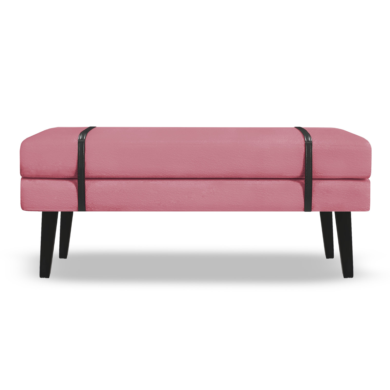 Banco Estofado Viena 1,40m Suede Pink - Inova Decorações