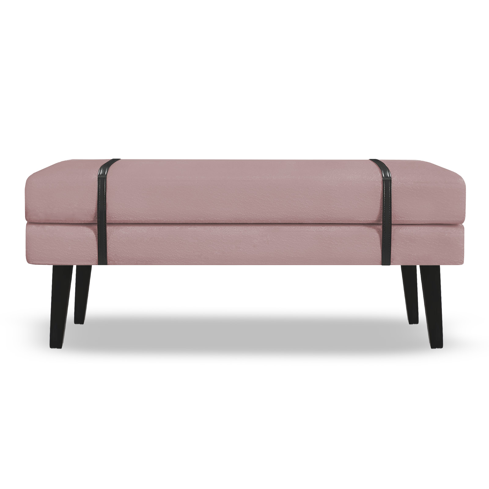 Banco Estofado Viena 1,40m Suede Rose - Inova Decorações