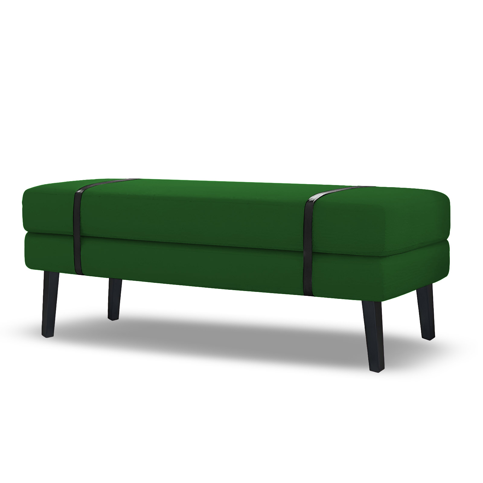 Banco Estofado Viena 1,40m Suede Verde - Inova Decorações