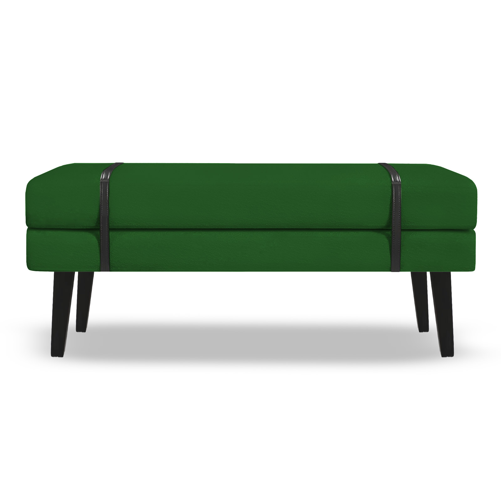 Banco Estofado Viena 1,40m Suede Verde - Inova Decorações
