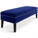 Banco Sofia 1,20m com Tachas Suede Azul Marinho - Inova Decor