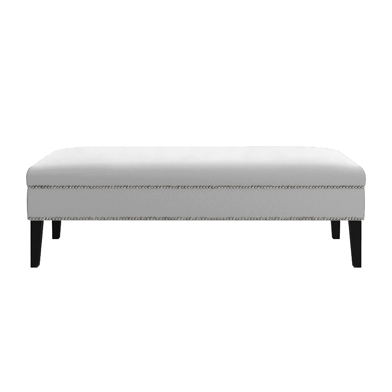 Banco Sofia 1,20m com Tachas Suede Branco - Inova Decor