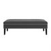 Banco Sofia 1,20m com Tachas Suede Grafite - Inova Decor