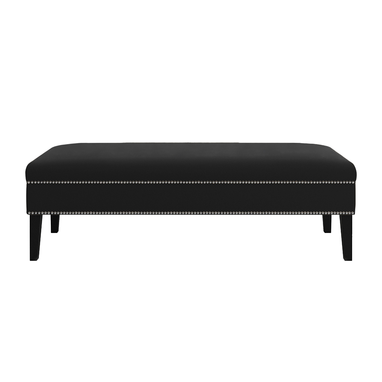 Banco Sofia 1,20m com Tachas Suede Preto - Inova Decor