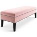 Banco Sofia 1,20m com Tachas Suede Rosa Bebe - Inova Decor