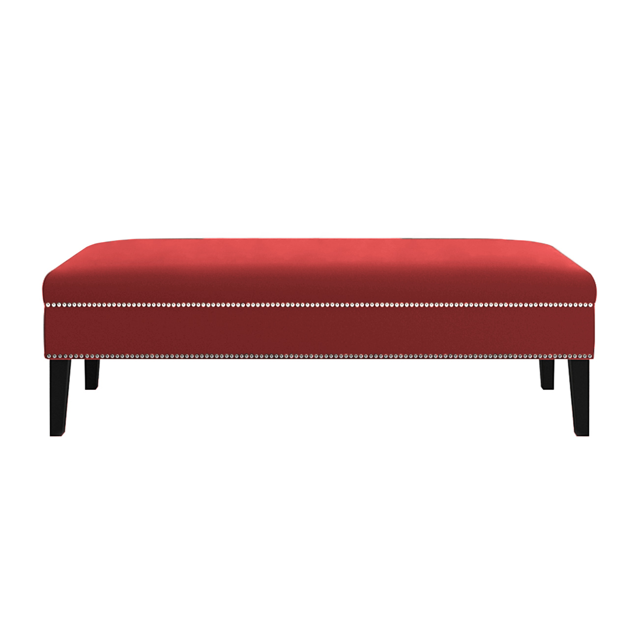 Banco Sofia 1,20m com Tachas Suede Vermelho - Inova Decor