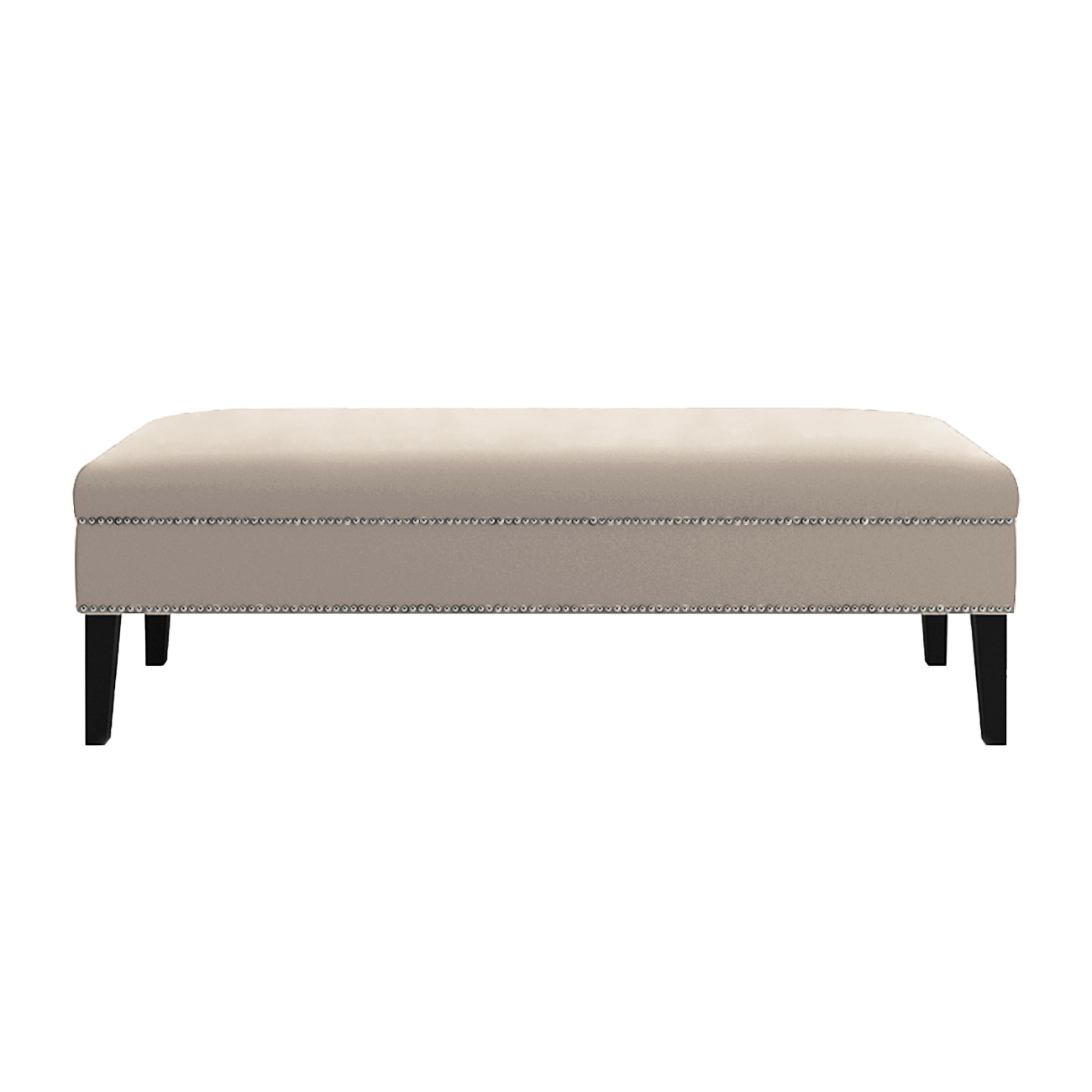 Banco Sofia 1,40m com Tachas Suede Bege - Inova Decor