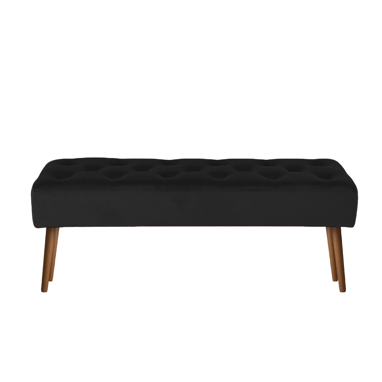 Banco estofado Rubi 1,20m Suede Preto - Inova Decor