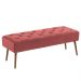 Banco estofado Rubi 1,20m Suede Rose - Inova Decor