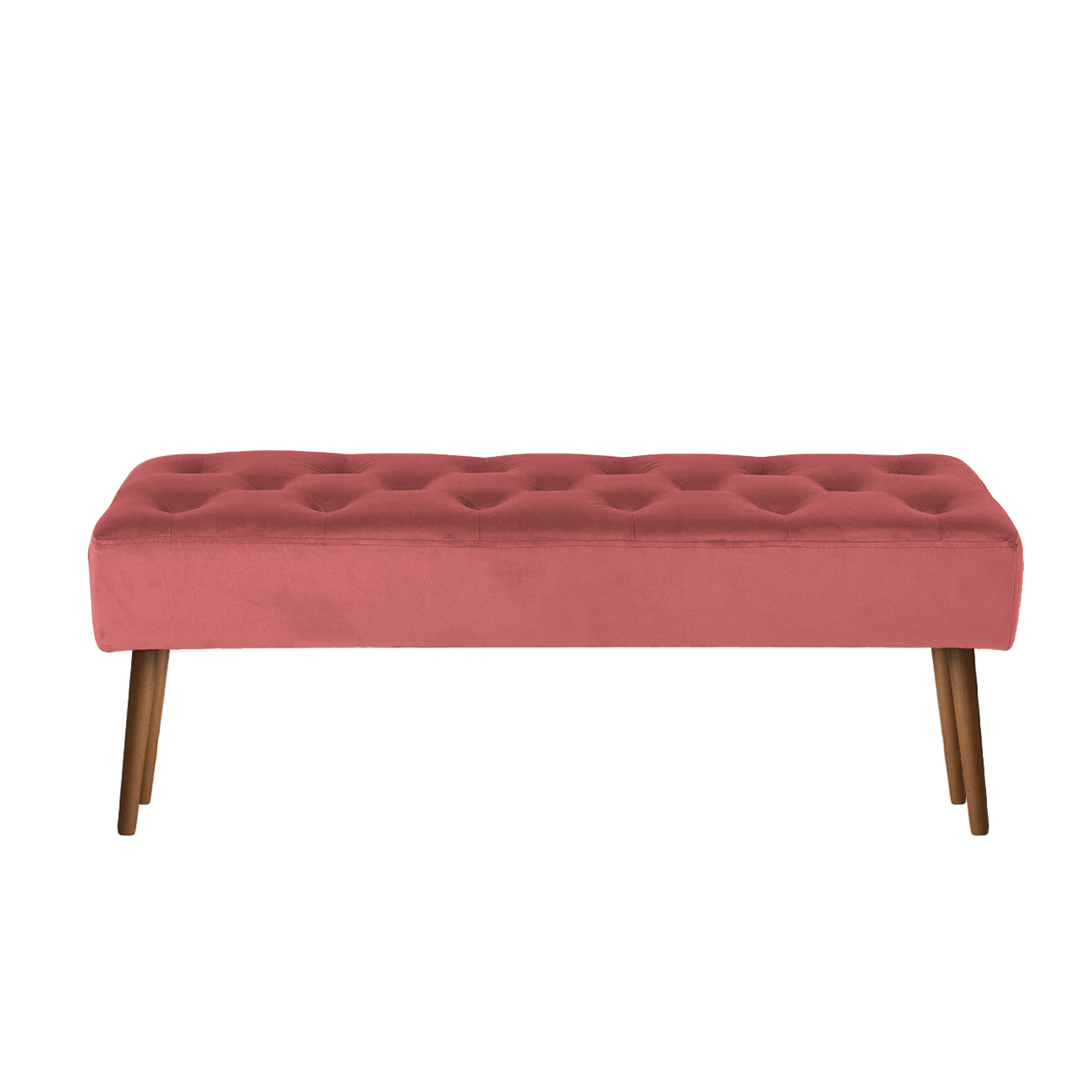 Banco estofado Rubi 1,20m Suede Rose - Inova Decor