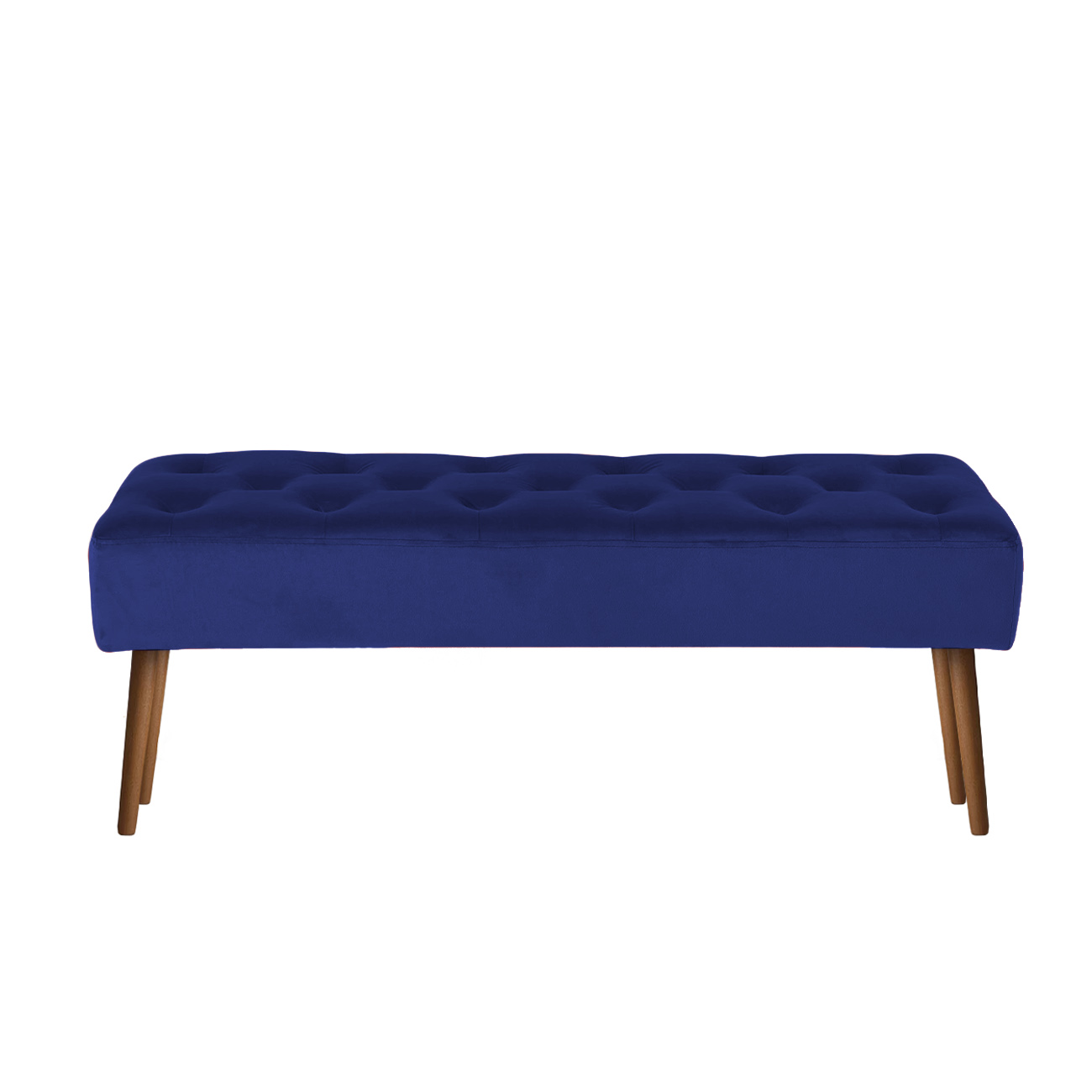 Banco estofado Rubi 1,40m Suede Azul Marinho - Inova Decor