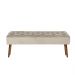 Banco estofado Rubi 1,40m Suede Bege - Inova Decor