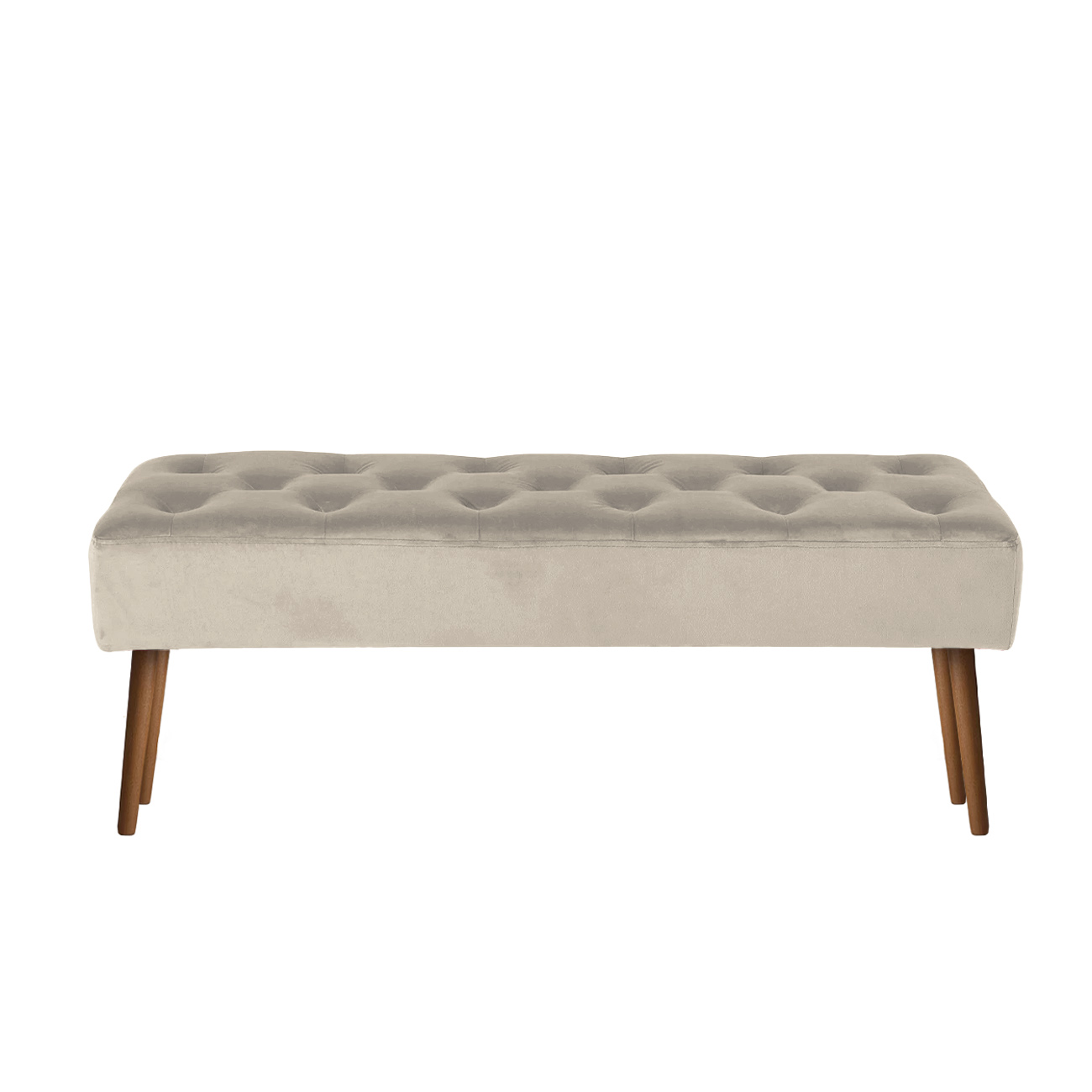 Banco estofado Rubi 1,40m Suede Bege - Inova Decor