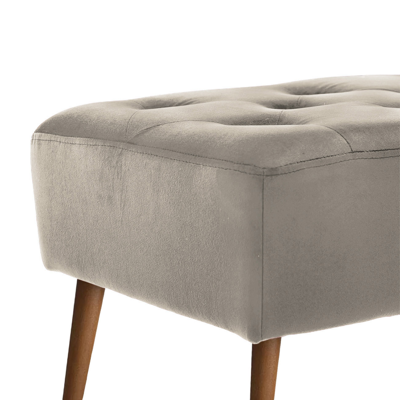 Banco estofado Rubi 1,40m Suede Bege - Inova Decor