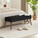Banco estofado Rubi 1,40m Suede Bege - Inova Decor