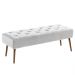 Banco estofado Rubi 1,40m Suede Branco - Inova Decor