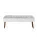 Banco estofado Rubi 1,40m Suede Branco - Inova Decor
