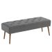 Banco estofado Rubi 1,40m Suede Cinza - Inova Decor