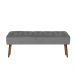 Banco estofado Rubi 1,40m Suede Cinza - Inova Decor