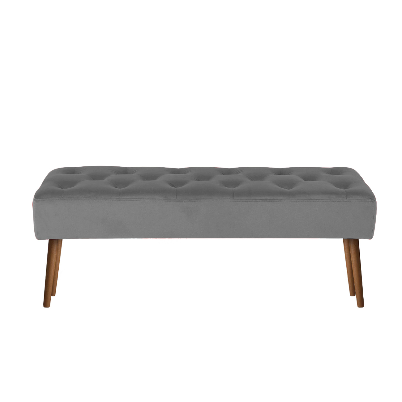 Banco estofado Rubi 1,40m Suede Cinza - Inova Decor
